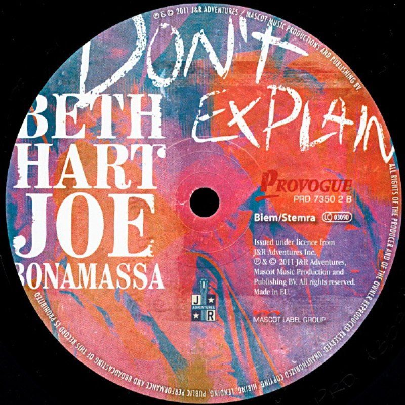 Beth Hart & Joe Bonamassa Don't Explain 12" Винил.